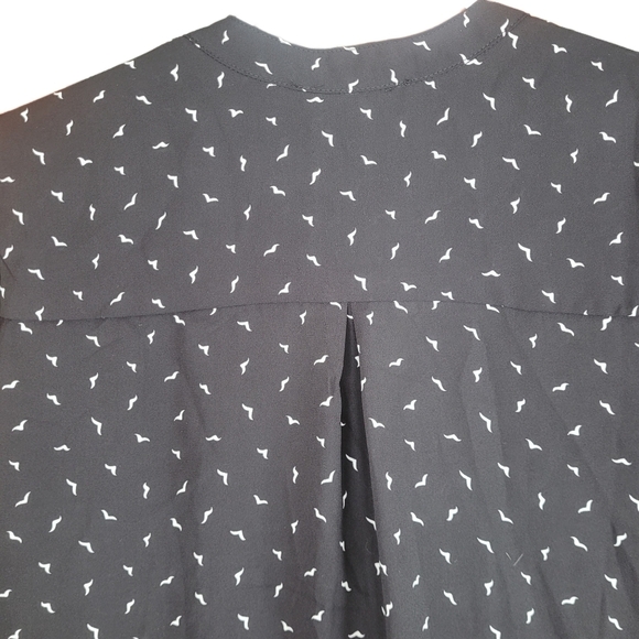 Staccato Black with White Bird Print Blouse S - Picture 5 of 8